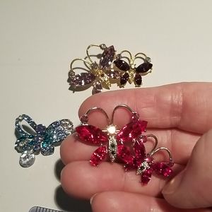 Trio of Butterfly Pins